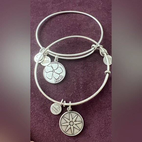 Alex and Ani Bangle Bracelets Friend and STAR OF VENUS adjustable Bracelet - Picture 1 of 11